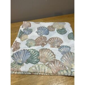 Vtg Springs Fabric Seashell Beach Shower Curtain Colorful 70x72" Polyester
